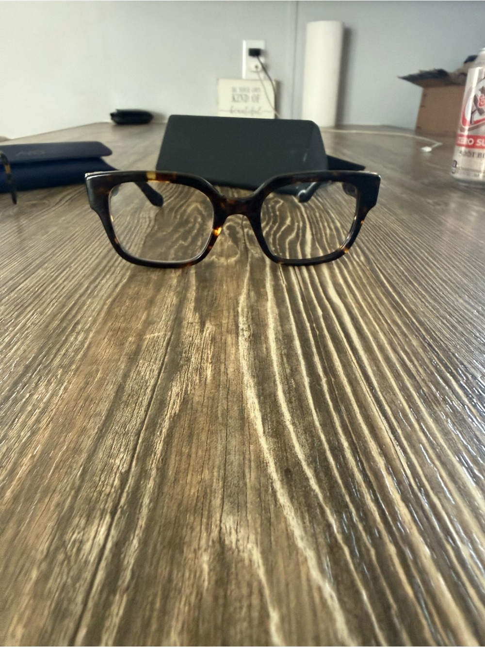Men's Tortoiseshell Square Frame Glasses - Classic Brown